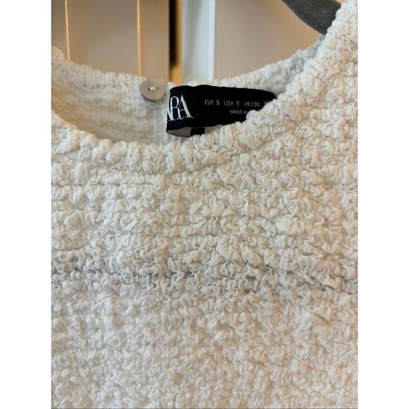 NWOT ZARA ⭐️VIRAL⭐️ WHITE SLEEVELESS BALLOON POPLIN DRESS Sz Sm $118 - Picture 4 of 9